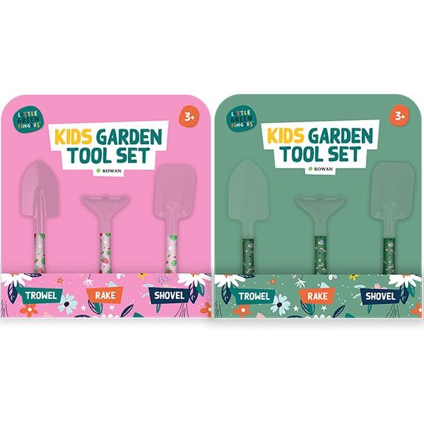 Little Green Fingers Kids Garden Tool Set 3pc Assorted Colours